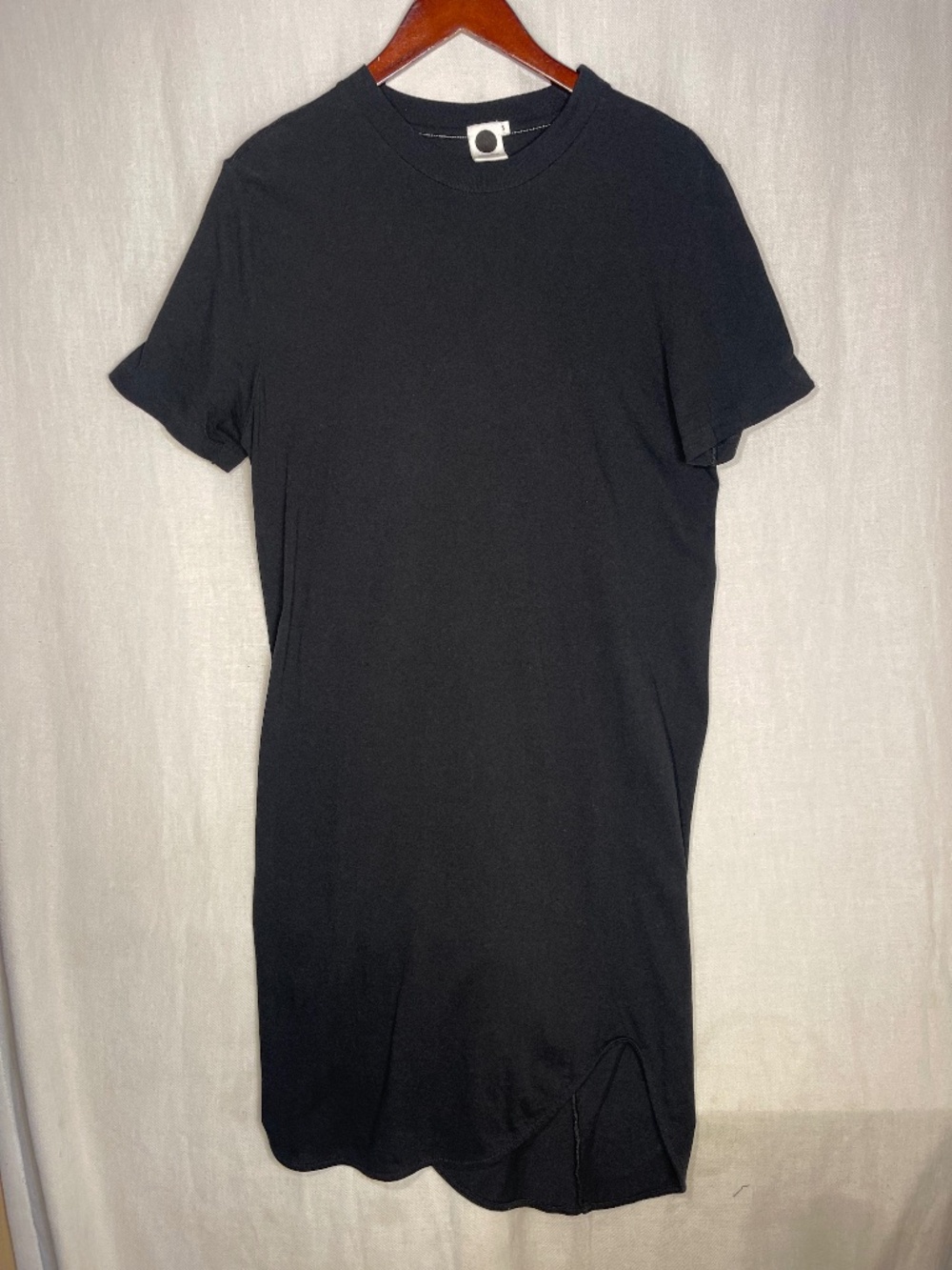 bassike Black Short Sleeve T-Shirt Dress